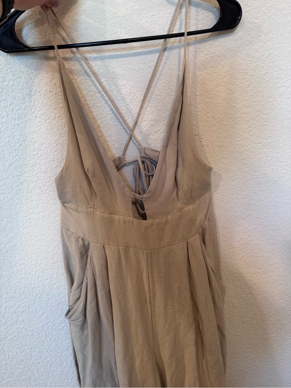 Free People Women’s Taupe Wide Leg Boho Jumpsuit Size Small - Picture 3 of 11